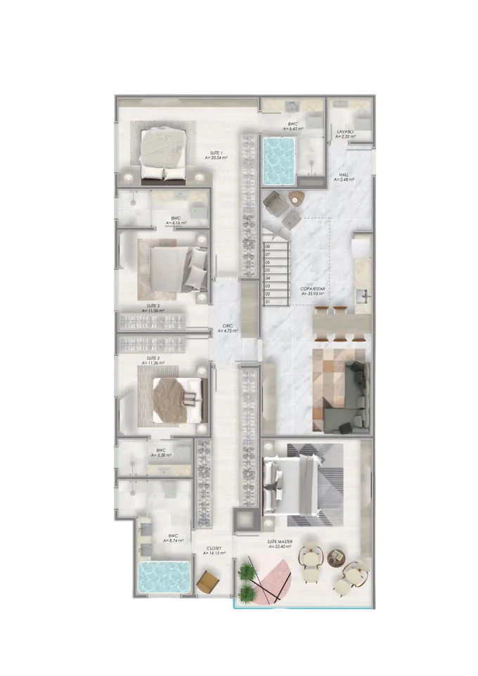 Duplex inferior - Tipo 1